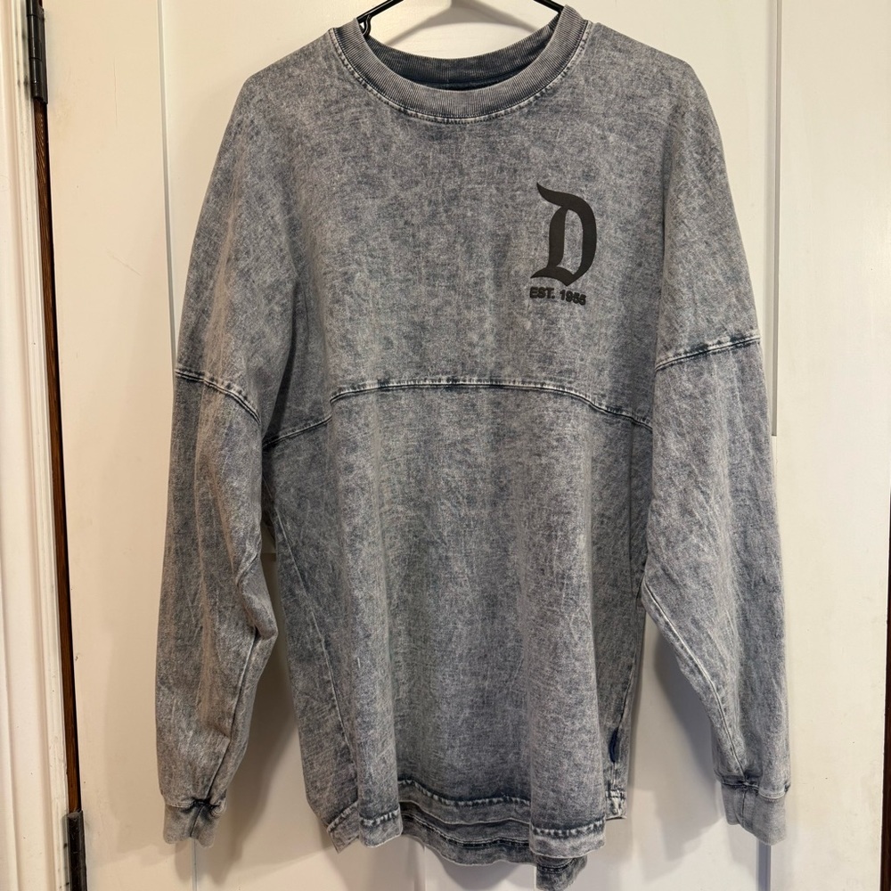 Disneyland Spirit Jersey Grey Acid Wash Denim Look Size M